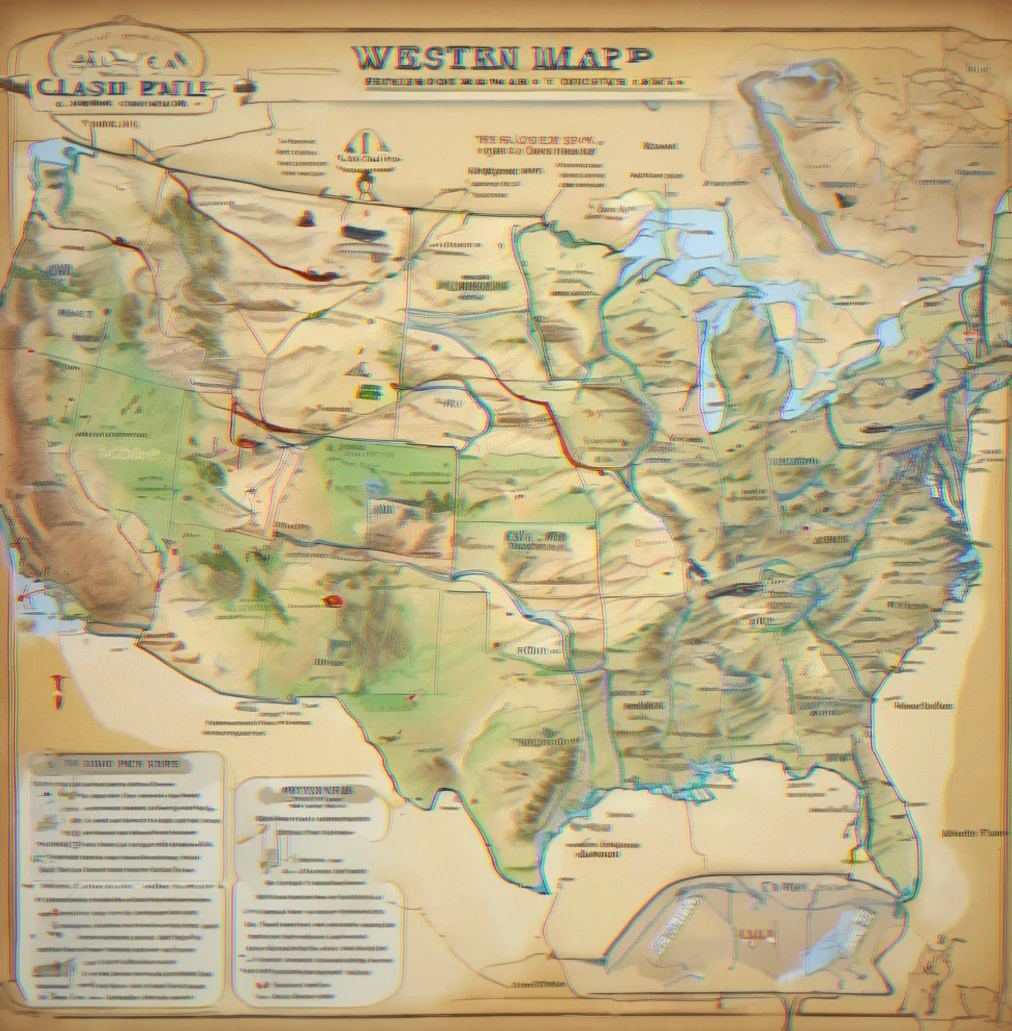 Regional map of western United States showing clustered airstrip markers and route corridors